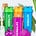 Herbalife neon shakers i grøn, orange, blå og lilla.